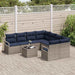 Bankstel 9 st 8-Aantal zitplaatsen Grijs en Marineblauw