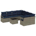 Bankstel 9 st 8-Aantal zitplaatsen Grijs en Marineblauw