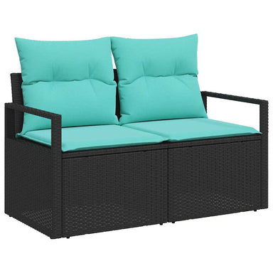 Bankstel 9 st 8-Aantal zitplaatsen Zwart en Turquoise