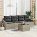 Bankstel 5 st Lichtgrijs poly rattan