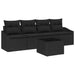 Bankstel 5 st Zwart poly rattan