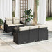 Bankstel 6 st Zwart en Crème poly rattan