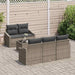 Bankstel 6 st Grijs poly rattan
