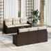 Bankstel 7 st Bruin en Crème poly rattan