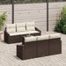 Bankstel 7 st Bruin en Crème poly rattan