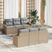 Bankstel 7 st Beige en Licht Grijs poly rattan