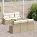 Bankstel 7 st Beige en Crème poly rattan