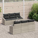 Bankstel 7 st Lichtgrijs poly rattan