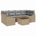 Bankstel 7 st Beige en Licht Grijs poly rattan