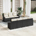 Bankstel 8 st Zwart en Crème poly rattan
