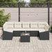 Bankstel met kussen Zwart en Crème 55 x 55 x 37 cm poly rattan