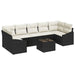 Bankstel met kussen Zwart en Crème 55 x 55 x 37 cm poly rattan