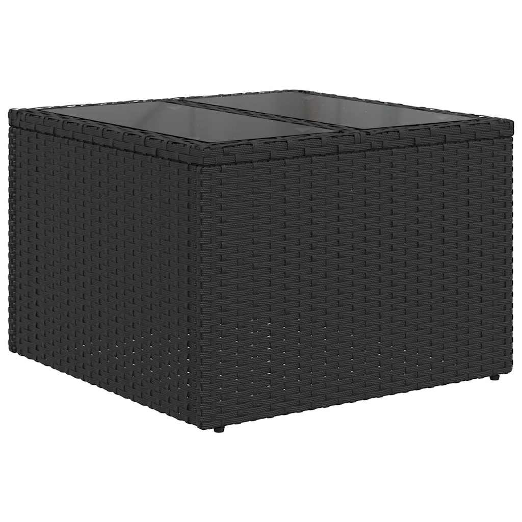 Bankstel met kussen Zwart en Crème 55 x 55 x 37 cm poly rattan