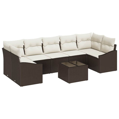 Bankstel met kussen Bruin en Crème 55 x 55 x 37 cm poly rattan