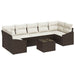 Bankstel met kussen Bruin en Crème 55 x 55 x 37 cm poly rattan