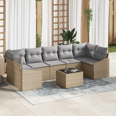 Bankstel Beige en Licht Grijs 55 x 55 x 37 cm poly rattan