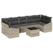 Bankstel met kussen Lichtgrijs 55 x 55 x 37 cm poly rattan