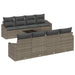Bankstel 9 st Grijs poly rattan