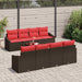 Bankstel 9 st 3-Aantal zitplaatsen Bruin en Rood poly rattan