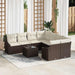 Bankstel 9 st Bruin en Crème poly rattan