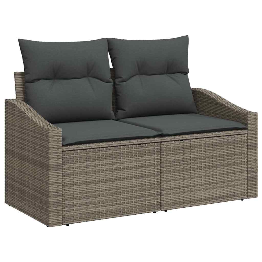 Bankstel 9 st Grijs poly rattan