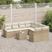 Bankstel 9 st Beige en Crème poly rattan
