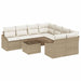 Bankstel 9 st Beige en Crème poly rattan