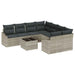 Bankstel 9 st Lichtgrijs poly rattan