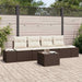 Bankstel 5 st Bruin en Crème poly rattan