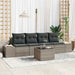 Bankstel 5 st Grijs poly rattan