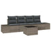 Bankstel 5 st Grijs poly rattan
