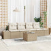 Bankstel 5 st Beige en Crème poly rattan