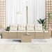 Bankstel 5 st Beige en Crème poly rattan