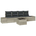 Bankstel 5 st Lichtgrijs poly rattan