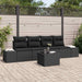 Bankstel 5 st Zwart poly rattan