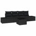 Bankstel 5 st Zwart poly rattan