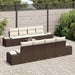 Tuin Sofa Set 7 st Bruin en crème poly rattan