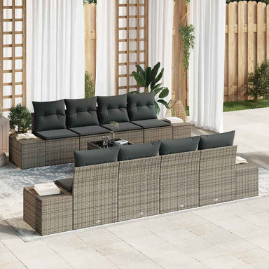 Tuin Sofa Set 7 st Grijs poly rattan