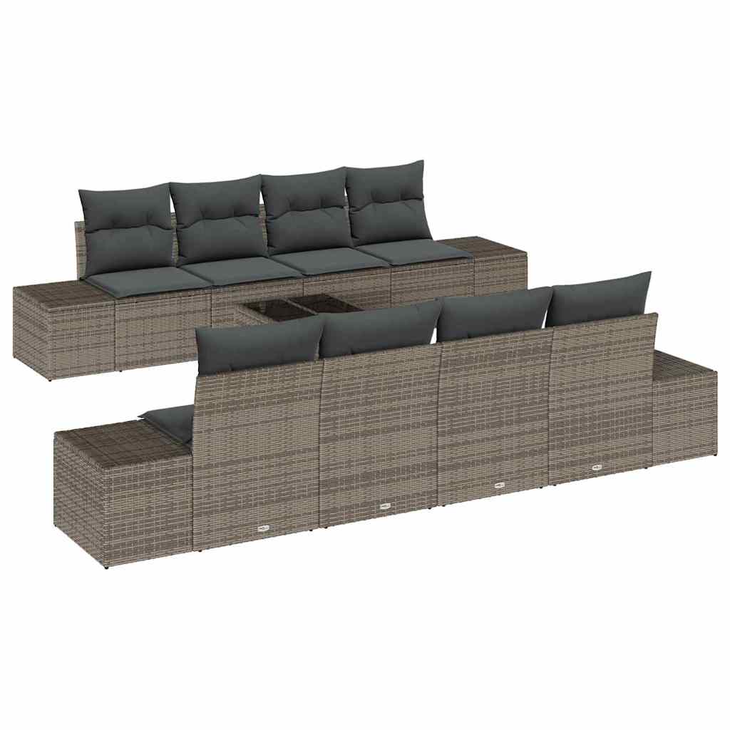 Tuin Sofa Set 7 st Grijs poly rattan