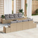 Tuin Sofa Set 7 st Beige en Licht Grijs poly rattan