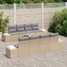 Tuin Sofa Set 7 st Beige en Licht Grijs poly rattan