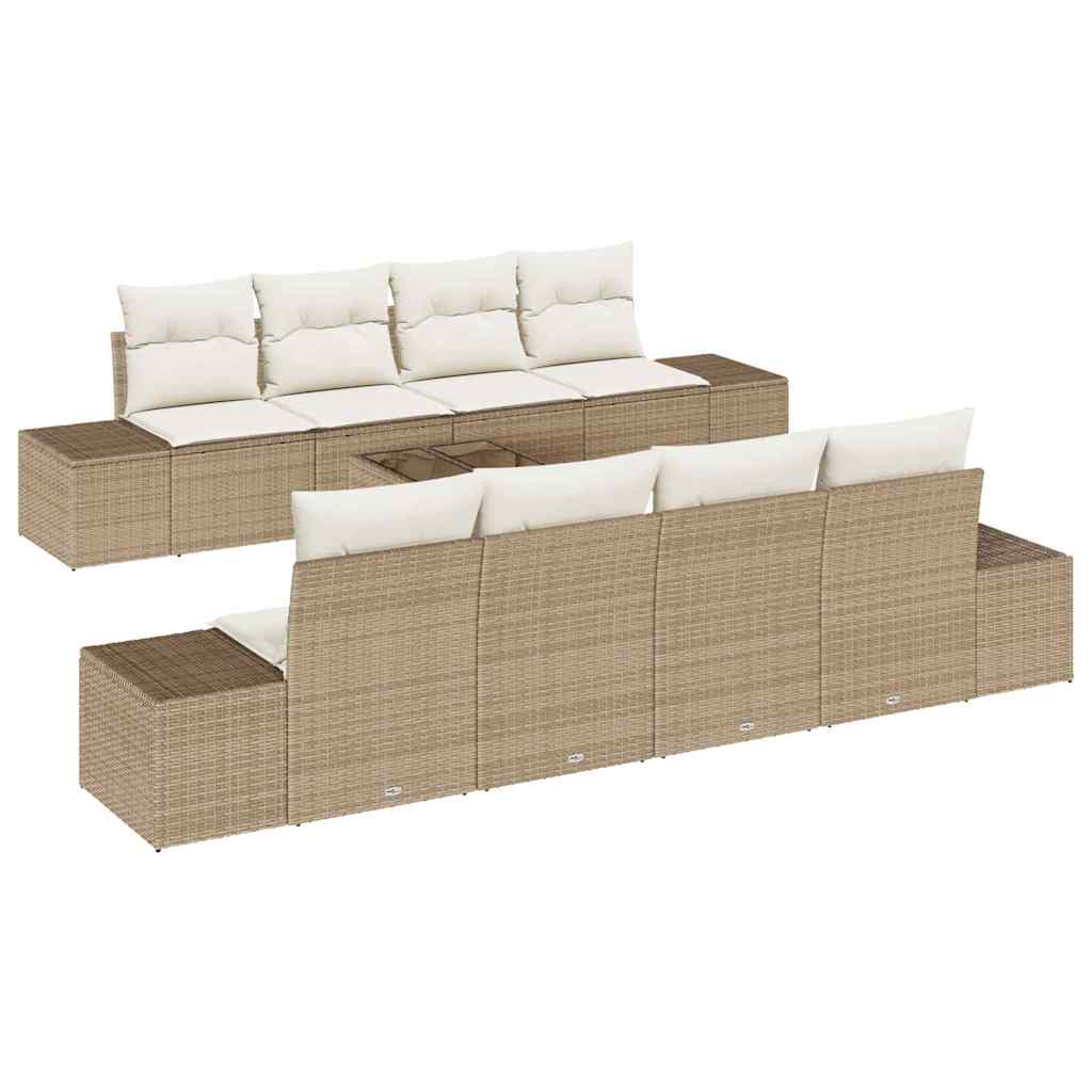 Tuin Sofa Set 7 st Beige en Crème poly rattan