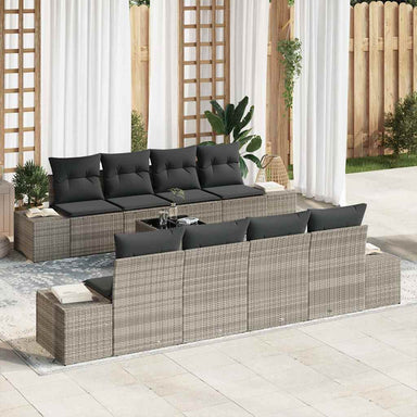 Tuin Sofa Set 7 st Lichtgrijs poly rattan