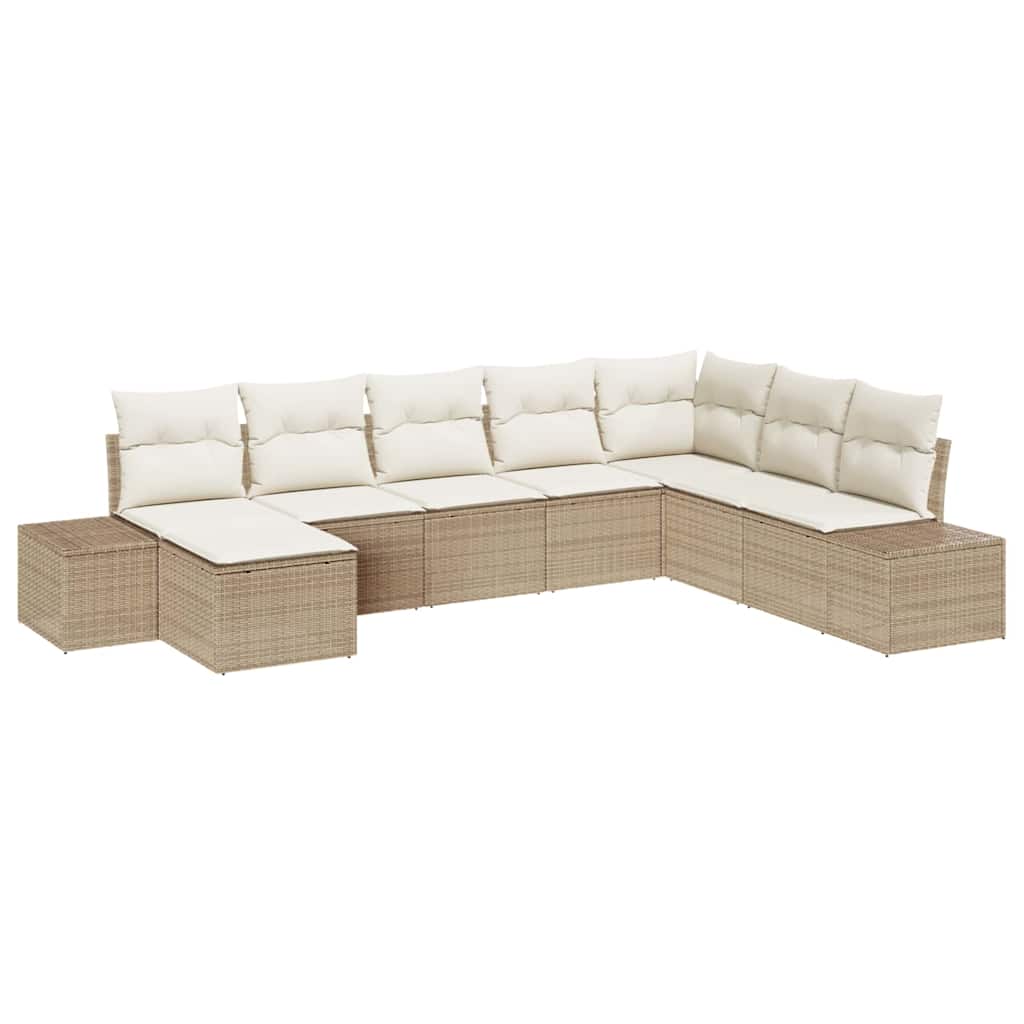 Tuin Sofa Set 8 st Beige poly rattan