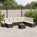 Tuin Sofa Set 9 st Zwart poly rattan