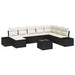Tuin Sofa Set 9 st Zwart poly rattan