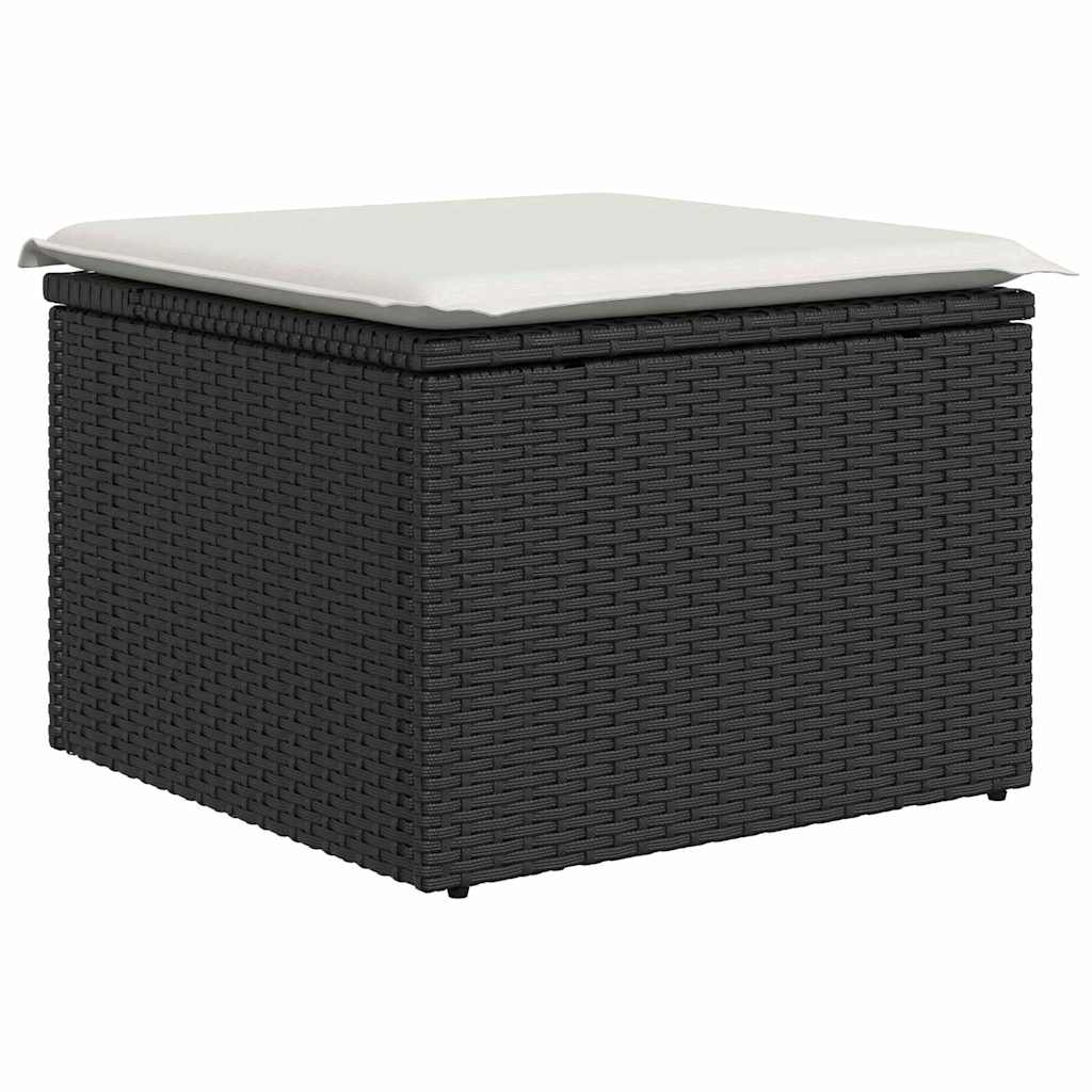 Tuin Sofa Set 9 st Zwart poly rattan