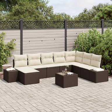 Tuin Sofa Set 9 st Bruin poly rattan