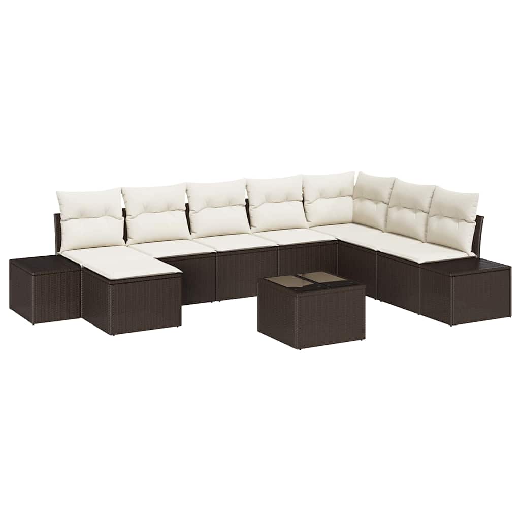 Tuin Sofa Set 9 st Bruin poly rattan