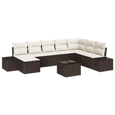 Tuin Sofa Set 9 st Bruin poly rattan